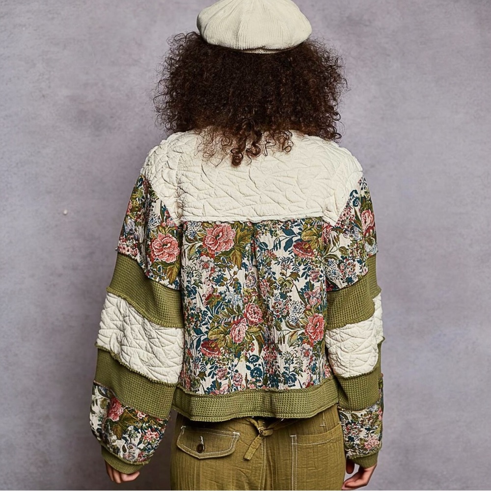 Nwt Pol Boho Floral Patchwork Jacket - image 4